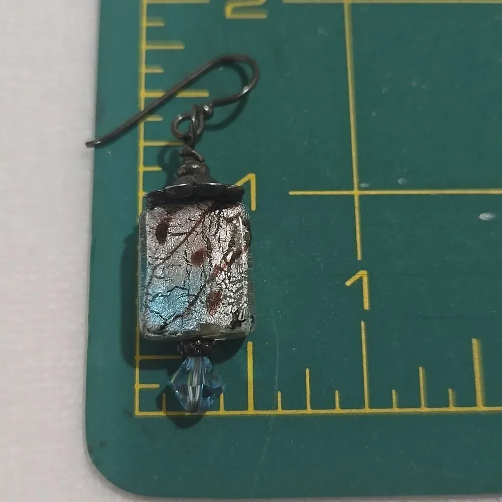 Sterling Silver and Dichoric Glass Earrings